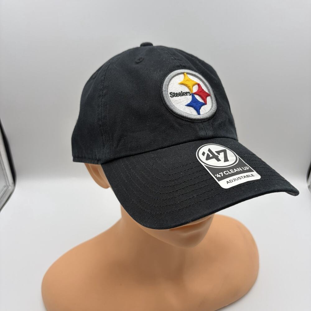 ‘47 Brand Pittsburgh Steelers Black Adjustable Cap Strap back NFL Football